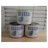 3 Huitres Oysters Oyster Cans
