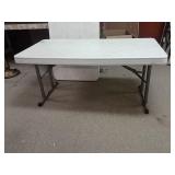 Plastic Lifetime Adjustable Folding Table - 24x48
