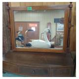 Vanity Top Wooden Jewlery Holder w/attached Mirror