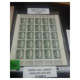 Rare Full Sheet Adolf Hitler Stamps