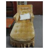 Vintage Chaise Lounge Chair - Gold