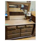 Dresser W/ Mirror & Lamp