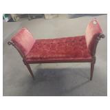 Cushioned Settee Bench - Red