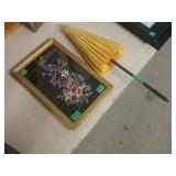 (2) Floral Embrodieries, Vintage Small Umbrella