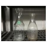 (2) Glass Milk Bottles