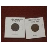 1904, 1905 Indian Head Penny XF40