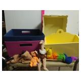 Storage Bins (Some Wood) & Beanie Babies
