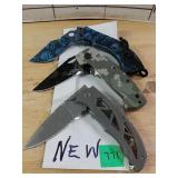 Pocket Knives (3) - Rugged Camo, Blue