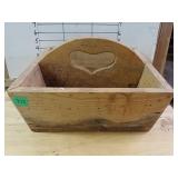 Wooden Divided Box - Heart Cutout