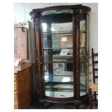 Bow Front China Cabinet W/Key - Broken