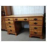 Ethan Allen Double Sided 9 Drawer Desk