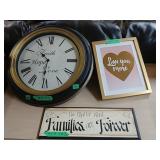 3 Piece Inspirational Hanging Lot W/ Clock, Frame