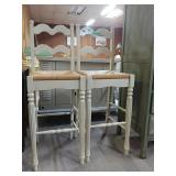 Two Tall Chairs W/ Jute Seats