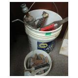 Bucket Of Metal Teeth And Tool Bucket