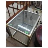 Metal Glass Top Side Table