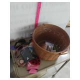 Longaberger Basket With Miscellaneous Contents-