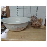 Pfaltzgraff Mixing Bowl & Handmade Ceramic Turkey