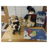 Snowman Decor, Bath Beads And Flag