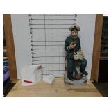 Sailor Figurine, Clay Heart, Letter Shaped Vase