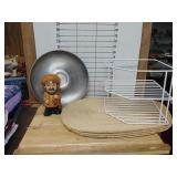 Fisherman Figurine, Handwoven Grass Placemats,