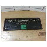 Cast Iron- Public Swimming Sign