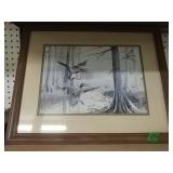 Ducks in the Forest Framed Print