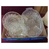 Glassware - Cut-glass platter & more