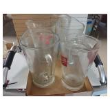 Various Glass Beer Pitchers - Pabst, Schlitz