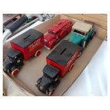 Truck Coin Banks- (3) Texaco (1) other non-bank