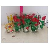 Lot Of Glasses - Flower Designs