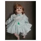 20" Porcelain Baby Doll - Light Blue Dress