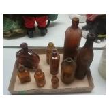 Vintage Brown Glass Bottles