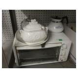 Toaster Oven And Glass Dishes