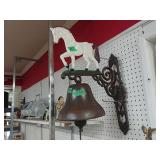 Hanging Iron Bell W/ Horse