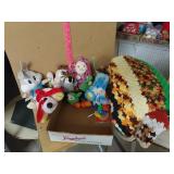 Stuffed Toys And Crocheted Blanket