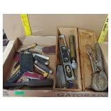 Pin Knives And Box Of Items