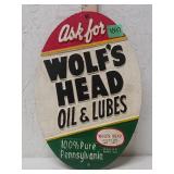 Wolfs Head Cast Iron Sign