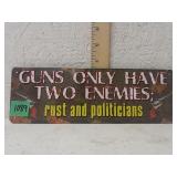 Small Metal Gun Sign