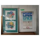 Sea Theme Prints 2 Pc Shells In Window On Canvas