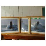 Lighthouse Photo Prints In Frames (3 pcs)