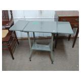 Small Old Folding Metal Table Stamped Toledo