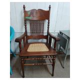 Old Wooden Chair With Cane Seat