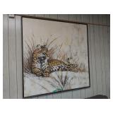 Leopard Painted In Oils Signed By P. Bryan