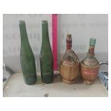 Old Glass Bottles And A IL Ruffino And Mirafiore