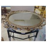 Oval Mirror With Gold Painted Frame