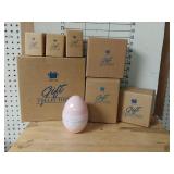 Avon Egg Holders, Candle Holder, Clock, Bonnet,