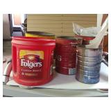 5 Cans Of Miscellaneous Hardware & Parts Bolts,