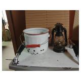 Dietz Metal Oil Lamp And Metal Chamber Pot