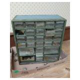 Metal Storage Bin Has Various Nuts N Bolts