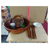 Wooden Salad Bowl Set